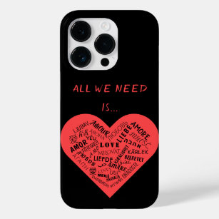 Multi Language Love Text Heart Custom Colors Case-Mate iPhone 14 Pro Case