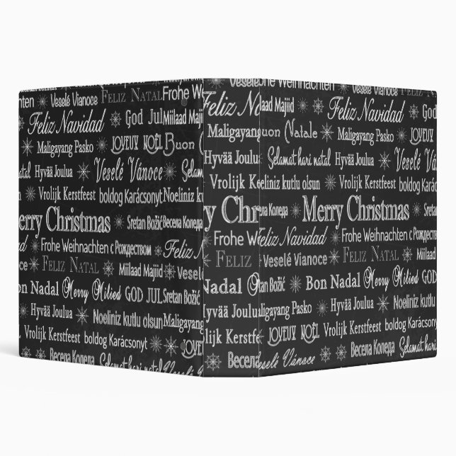 Multi-language Merry Christmas Thunder_Cove 3 Ring Binder (Background)