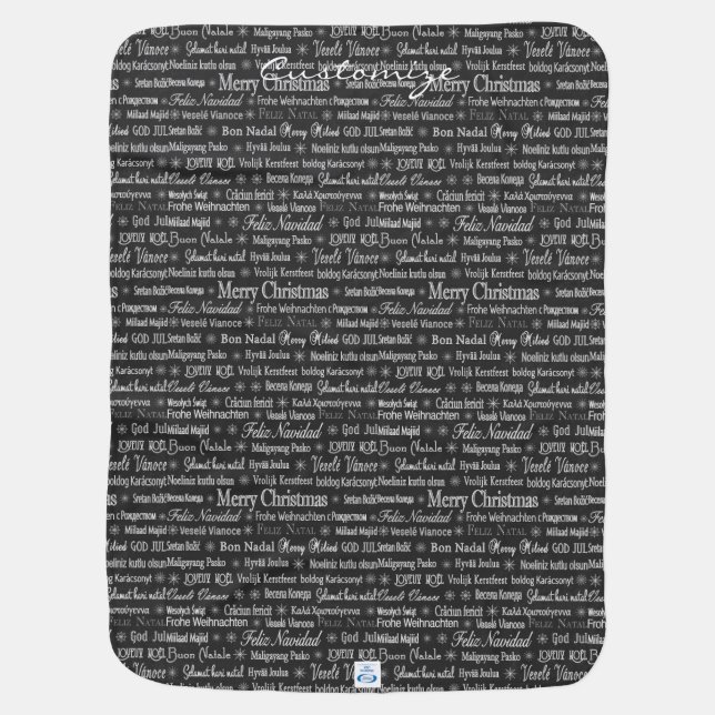 Multi-language Merry Christmas Thunder_Cove Baby Blanket (Back)