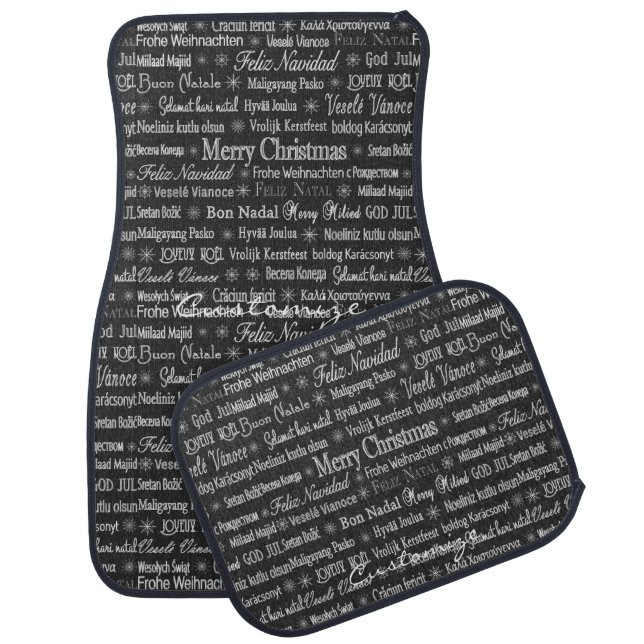 Multi-language Merry Christmas Thunder_Cove Car Floor Mat (Set)