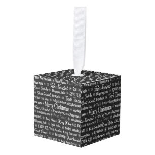 Multi-language Merry Christmas Thunder_Cove Cube Ornament