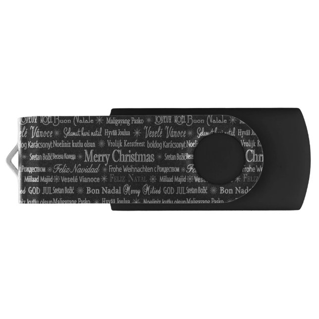 Multi-language Merry Christmas Thunder_Cove Flash Drive (Back)
