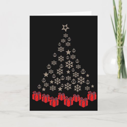 Multi Language Merry Christmas Tree Holiday Card