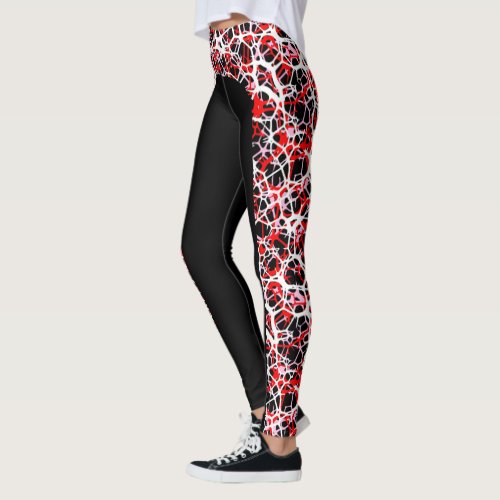 Multi Layer Side Stripe Web Pattern Leggings