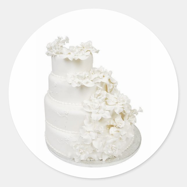 Multi Layer Wedding Cake Classic Round Sticker (Front)