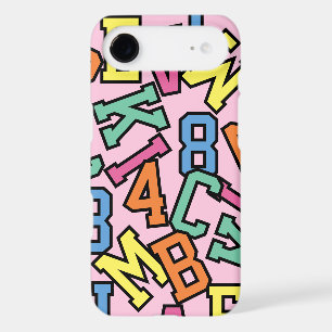 Multi-Letters Numbers Colorful Light Pink iPhone 17 Air Case