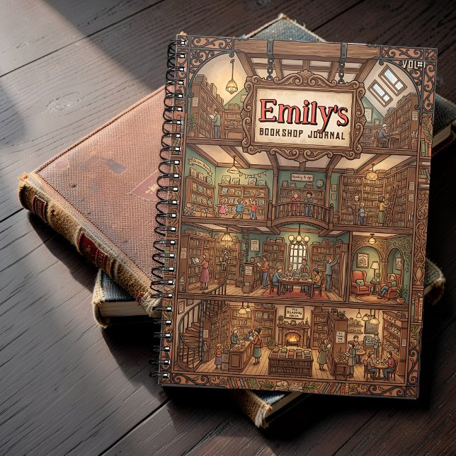 Multi-Level Cozy Bookstore Custom Notebook (Creator Uploaded)