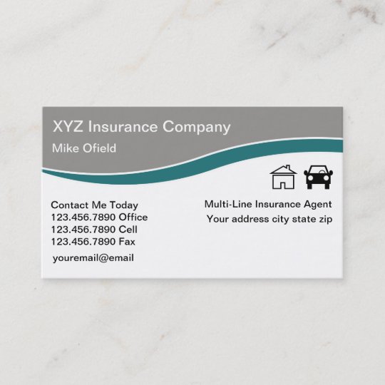 MultiLine Insurance Agent Business Card MultiLine Insurance Agent Business Card