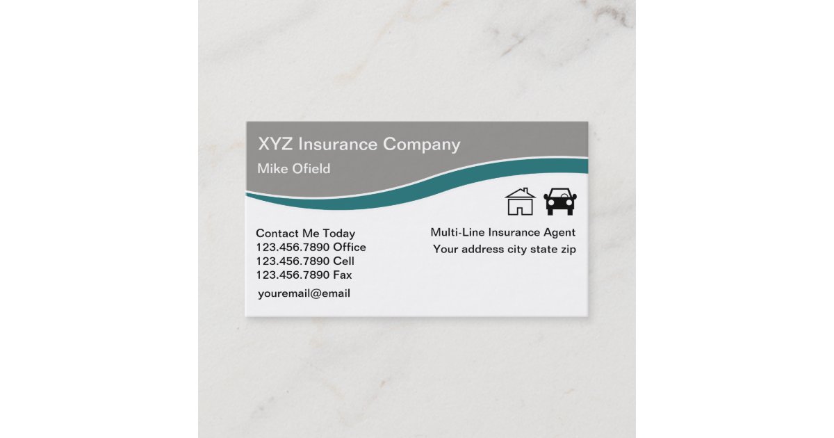 MultiLine Insurance Agent Business Card MultiLine Insurance Agent Business Card