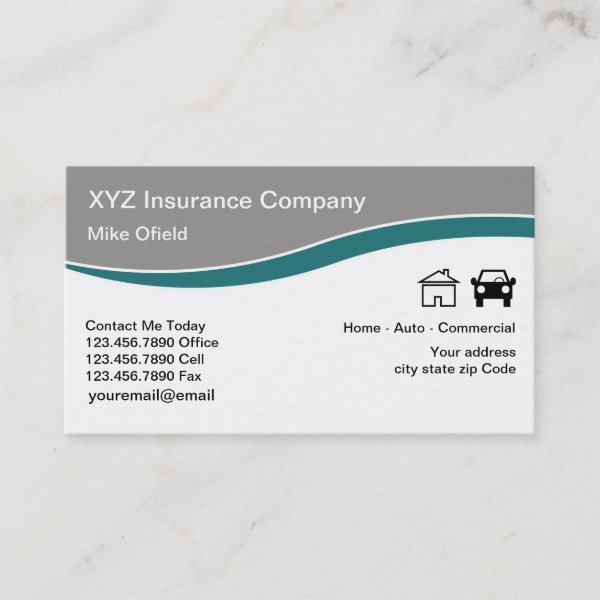 insurance business card template Multi-Line Insurance Agent Business Card - Custom Products