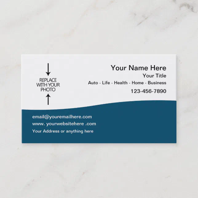 Multi Line Insurance Agent Photo Template Business Card Zazzle