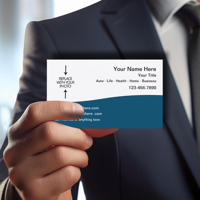 Multi Line Insurance Agent Photo Template Business Card (Creator Uploaded)