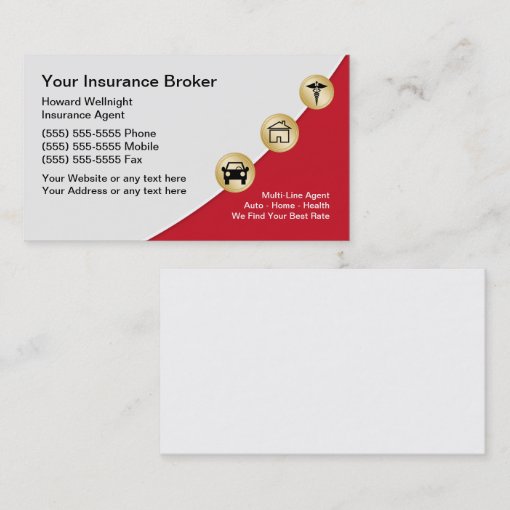 Multi Line Insurance Broker Business Cards Zazzle