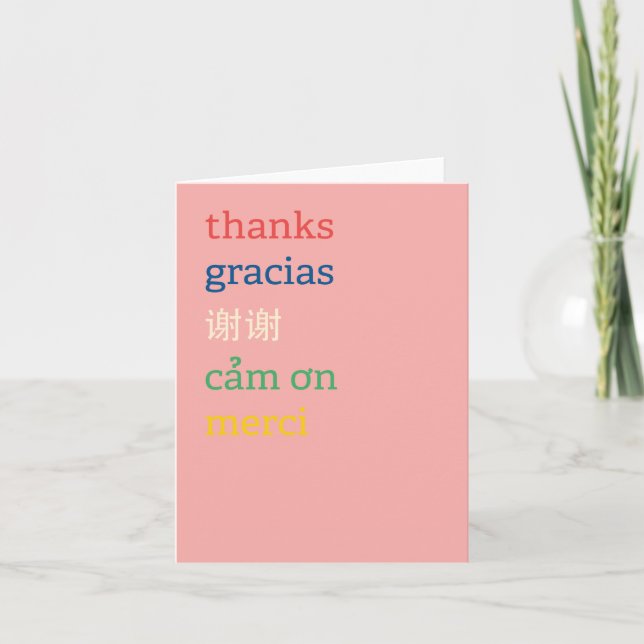 Multi-lingual Thank You Card (Front)