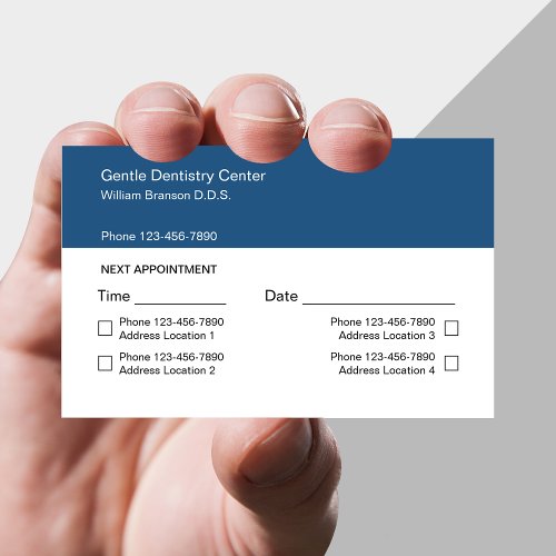 Multi Location Dentist Appointment Business Cards