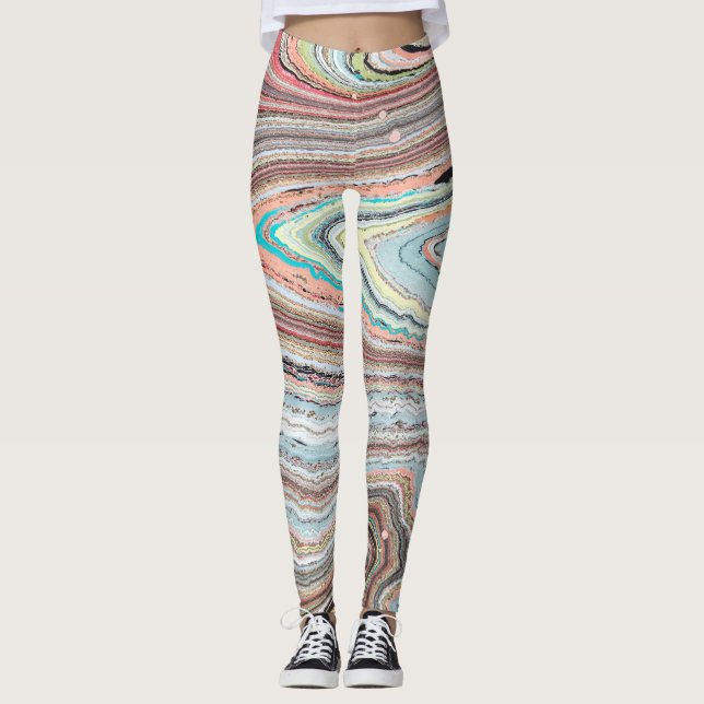 Multi-Marbled, Original Design by Karen Ruane Leggings (Front)