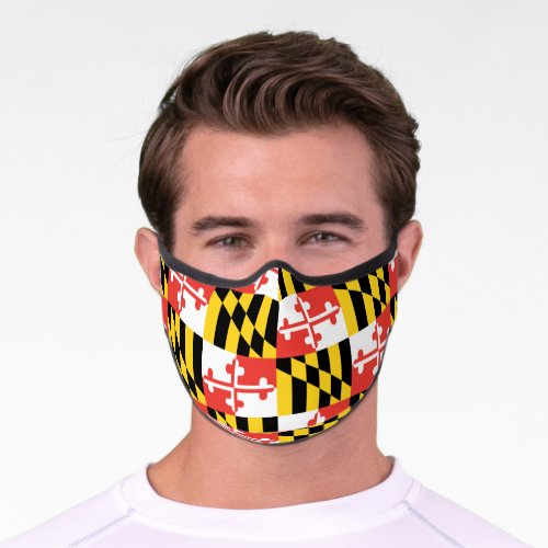 Multi Maryland Flag  Premium Face Mask