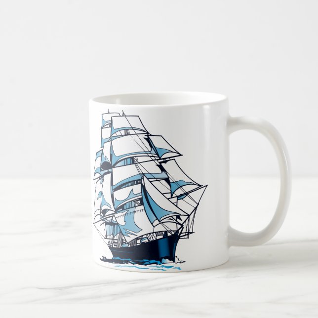 Multi-mast sailboats. coffee mug (Right)