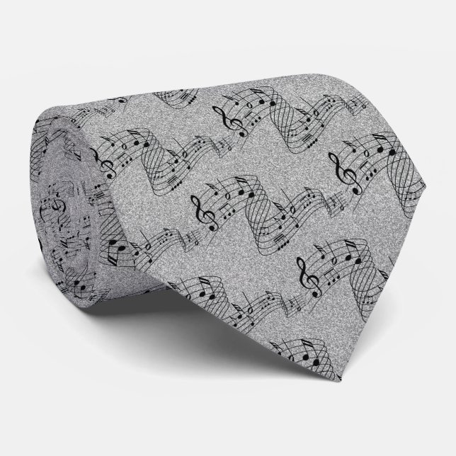 MULTI-MUSIC NOTES- NECK TIE (Rolled)