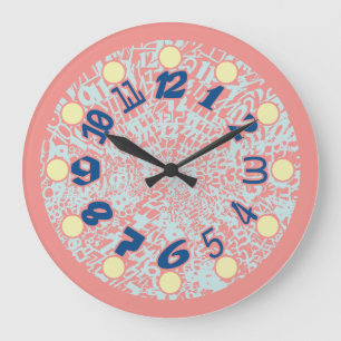 MULTI NUMBERS PASTEL COLORS BY MASANSER LARGE CLOCK