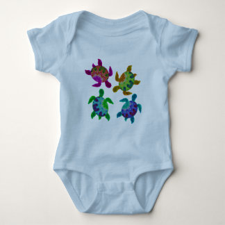 Multi Painted Turtles Baby Bodysuit