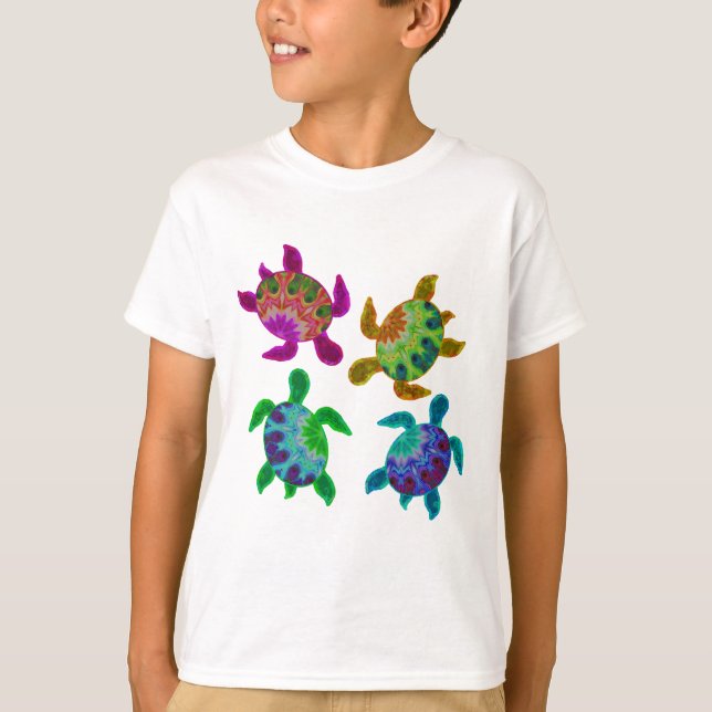 Multi Painted Turtles Kids' Shirts (Front)