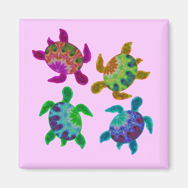 Multi Painted Turtles Magnets (Front)