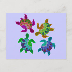 Multi Painted Turtles Postcard