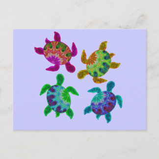 Multi Painted Turtles Postcard