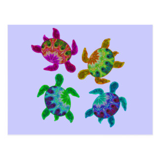 Multi Painted Turtles Postcard