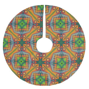 multi pattern brushed polyester tree skirt