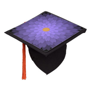 Multi-Petal Flower Plum Color Graduation Cap Topper