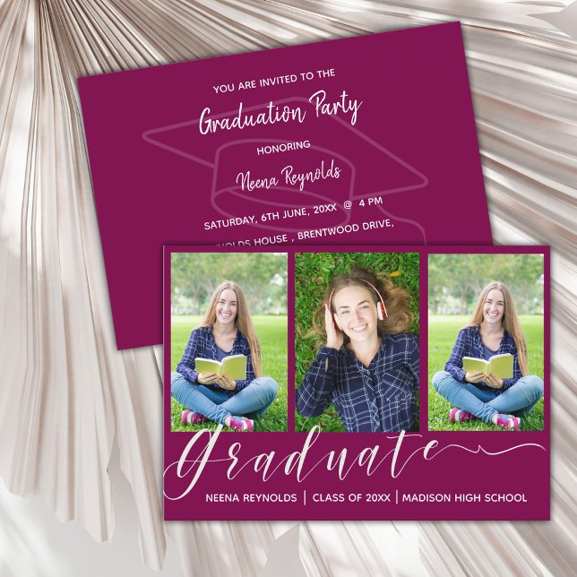 Multi Photo 2026 Graduation Party Mini Invitation (Multi Photo 2025 Graduation Party Mini Invitation)