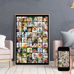Multi Photo 54 Picture Grid Collage Black Poster<br><div class="desc">Create your own multi photo poster with 54 of your favorite photos. The photo template is ready for you to upload your pictures, which are displayed in square / instagram format in a simple grid style photo collage. The background color is neutral black and if you wish to change this...</div>