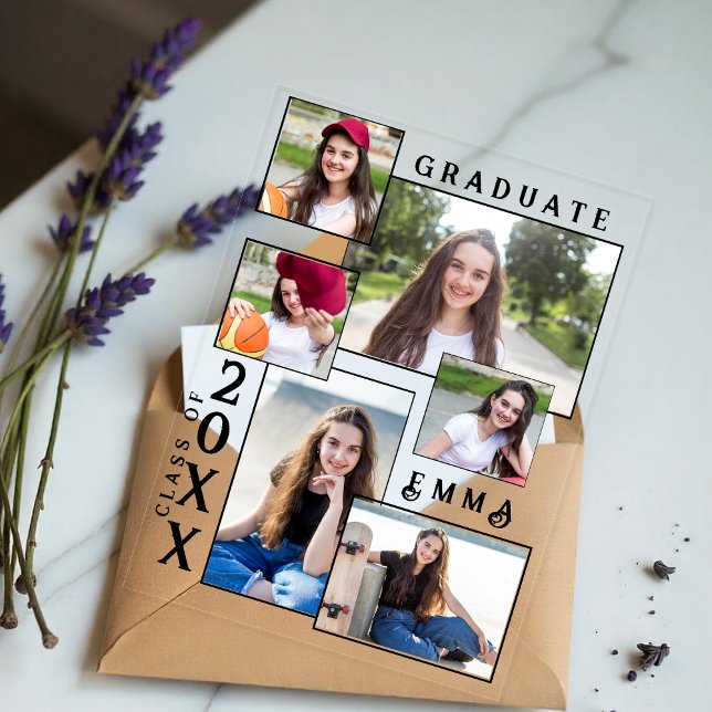 Multi Photo Acrylic 2026 Graduation Announcement (Multi Photo Acrylic 2025 Graduation Announcement)