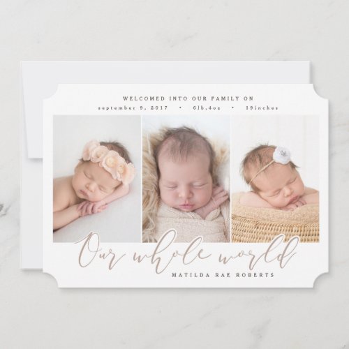 Multi photo birth announcement announcement