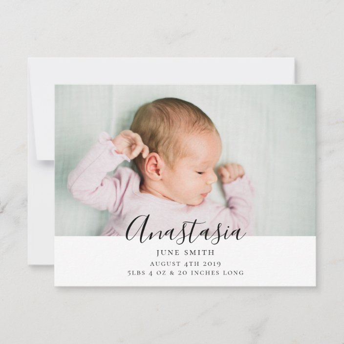 double sided birth announcements