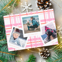 Multi Photo Booth Frame | Gingham Merry Christmas Holiday Card