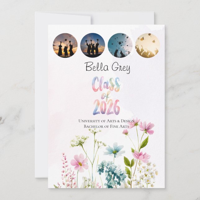 Multi Photo Class of 2026 Graduation Announcement (Front)