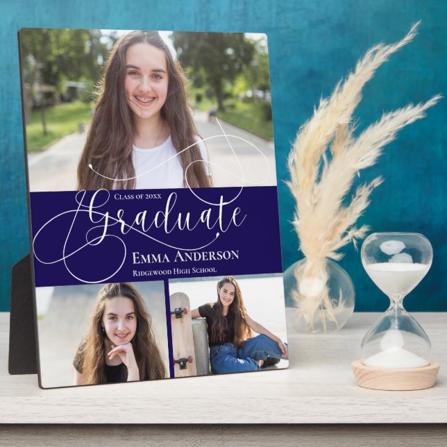 Multi Photo Class Of 2026 Graduation Custom Gift Plaque (Side)