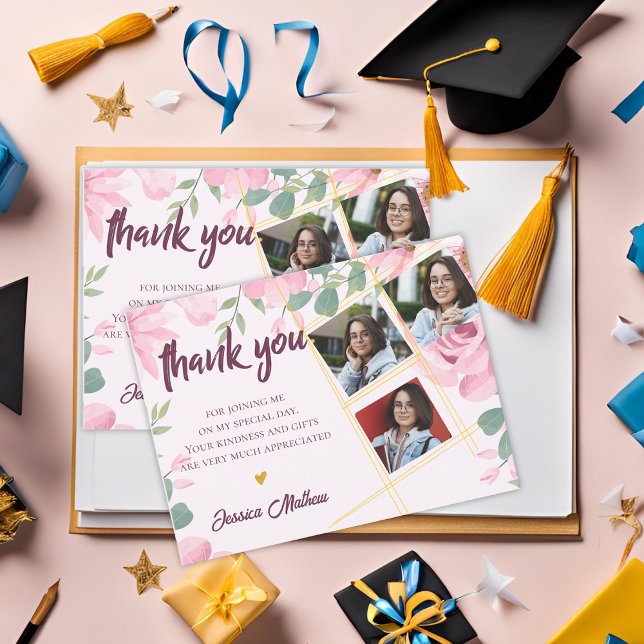 Multi Photo Class of 2026 Graduation Thank you Postcard (Multi Photo Class of 2025 Graduation Thank you Postcard)