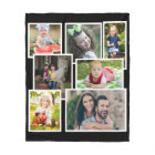 Multi Photo Collage 7 Pictures Black Modern