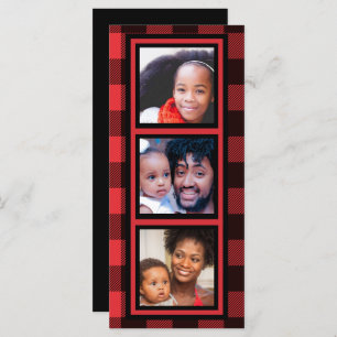 Multi-Photo Collage Buffalo Plaid Christmas