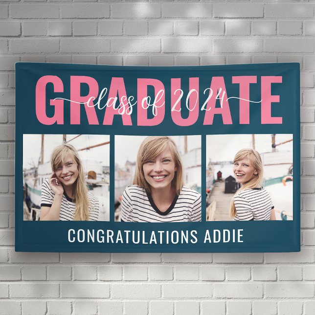 Multi Photo Collage Class of 2024 Graduation Banner (Creator Uploaded)