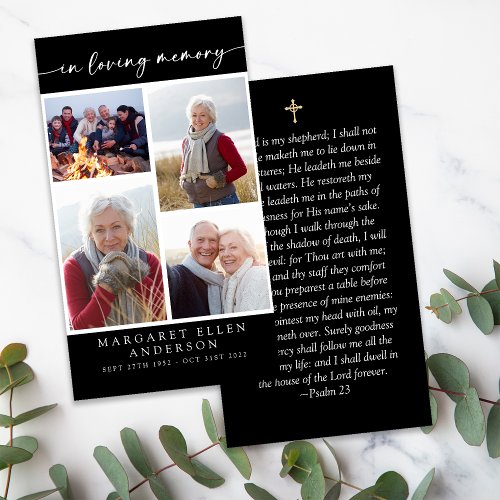 Multi Photo Collage Funeral Prayer Card