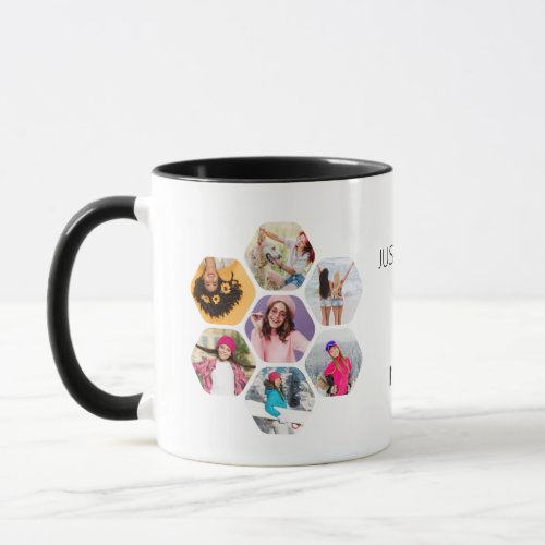 Multi Photo Collage JUST BEE YOU Personalized Name Mug