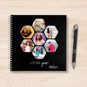 Multi Photo Collage JUST BEE YOU Personalized Name Notebook