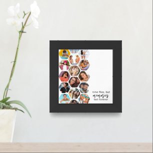 Multi Photo Collage Memories Simple Modern Square Framed Art