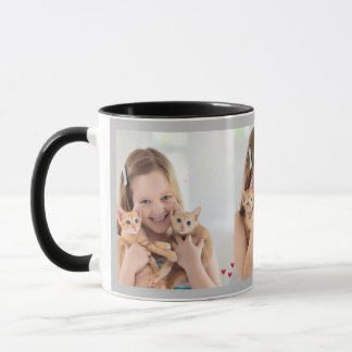 Multi Photo Collage Modern Personalized lovely cat Mug