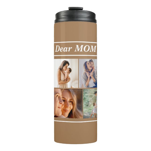 Multi Photo Collage Modern Personalized mother's  Thermal Tumbler (Front)